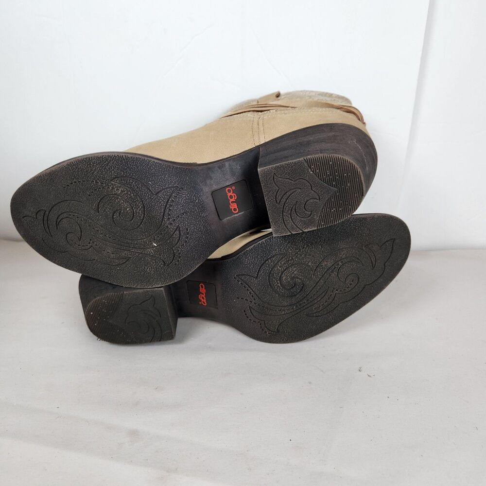 DINGO Brown Suede Booties Women's‎ Size 8.5 southwest ankle boots strap western - Picture 8 of 14